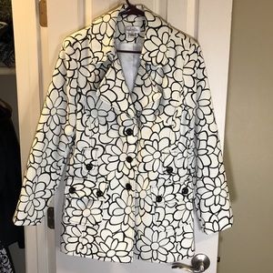 Isabella Suits jacket for spring floral print B&W
